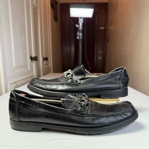 Salvatore Ferragamo Mens Black David Gancini Bit Loafer Size 13